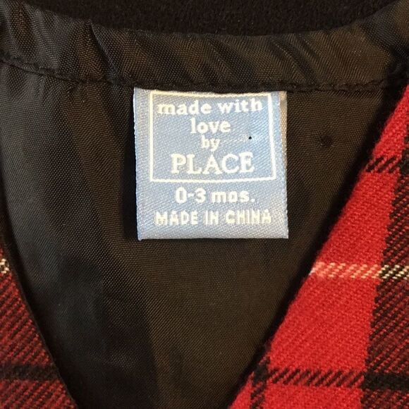 Title: Red, Black & White Children's Place Vest 0-3 Months - Picture 3 of 8